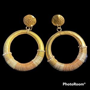 Vintage/Antique Brass/Copper Wire Earrings